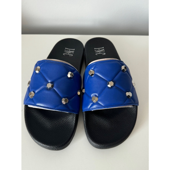 NEW WOMEN’S INC International Concepts Blue Slides Studded Size 10 - Picture 3 of 6